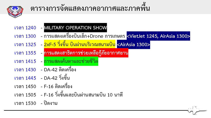 กำหนดการแสดงวันเด็กแห่งชาติ กองบิน 21 ประจำปี 2568