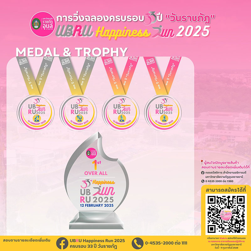 ราชภัฏอุบลฯ จัดวิ่ง “UBRU Happiness Run 2025” 12 ก.พ.นี้